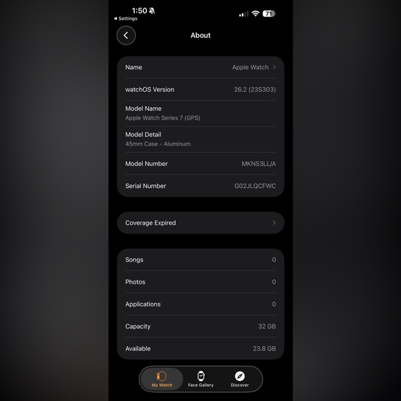 Apple Smartwatch Series 7 (GPS) - 45mm - 32GB - with multiple bands. - Picture 3 of 7